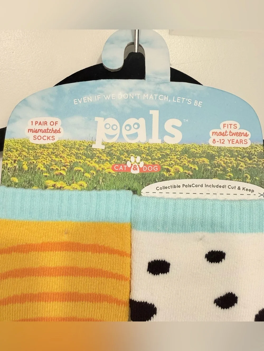 Pals Cat & Dog Mismatched Socks Kids Tween 8-12 NWT